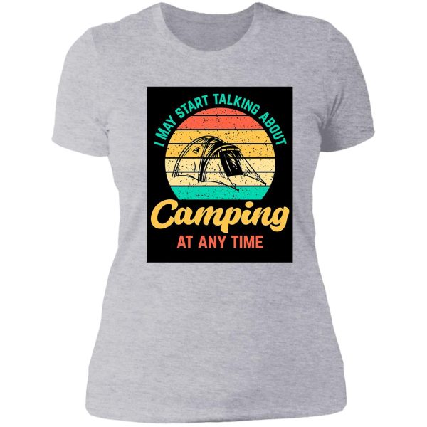 vintage camping lady t-shirt