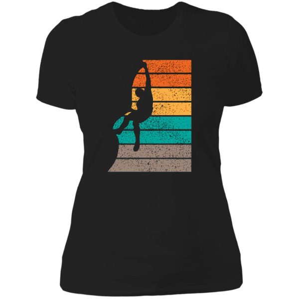 vintage climbing man lady t-shirt