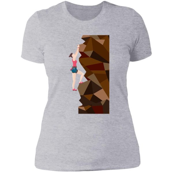 vintage cool girl rock climbing lady t-shirt
