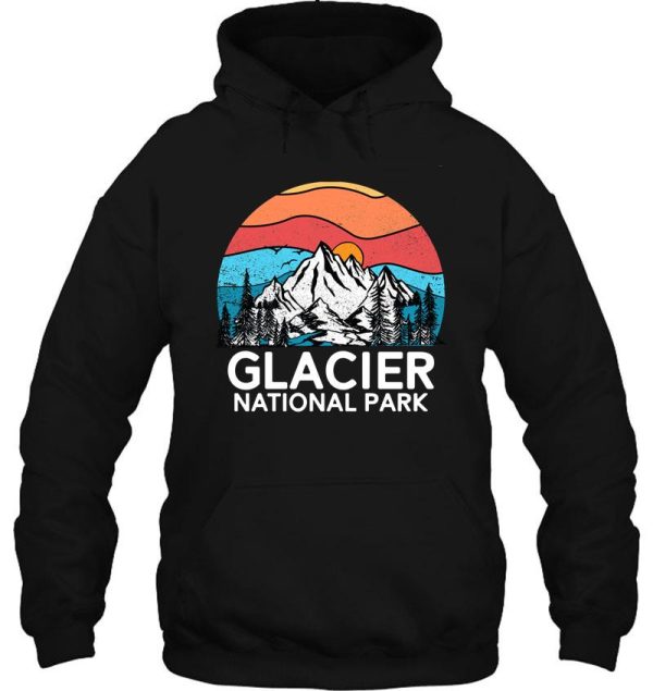 vintage glacier national park retro 80s montana mountain hoodie