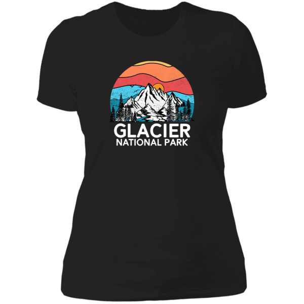 vintage glacier national park retro 80s montana mountain lady t-shirt