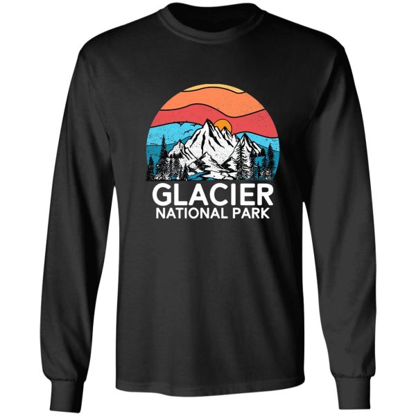 vintage glacier national park retro 80s montana mountain long sleeve