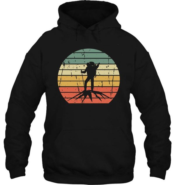 vintage hiking t shirt hiker on rock retro sunset silhouette hoodie