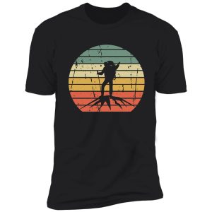 vintage hiking t shirt hiker on rock retro sunset silhouette shirt