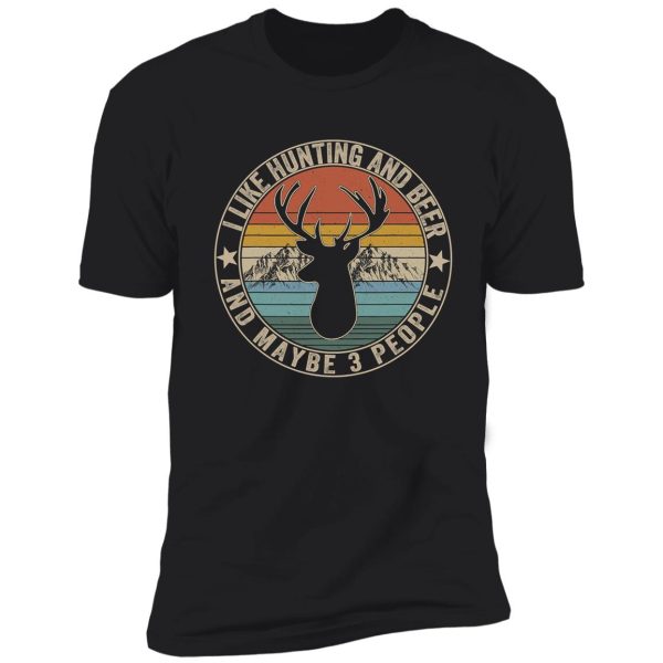 vintage i like hunting beer funny shirt