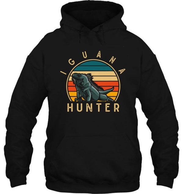 vintage iguana hunter funny reptile hoodie