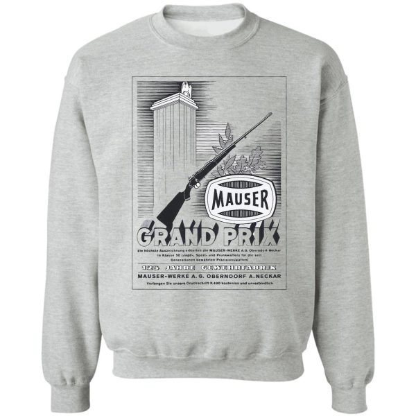 vintage mauser hunting rifle sweatshirt