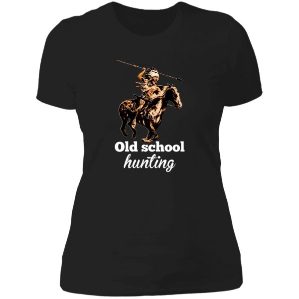 vintage old school hog hunting lady t-shirt