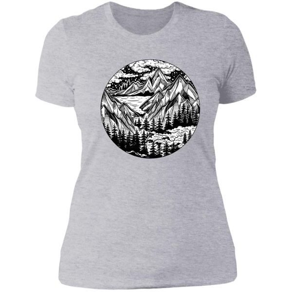 vintage outdoors nature. lady t-shirt