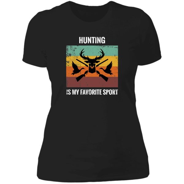 vintage retro hunting is my favorite sport funny gift lady t-shirt