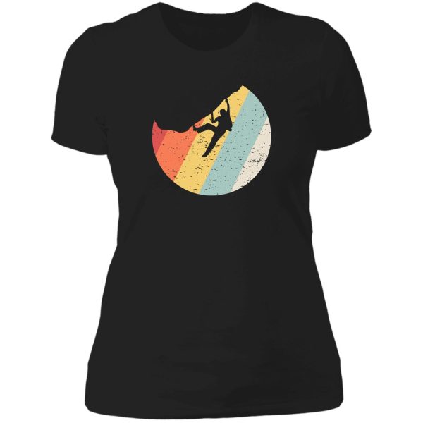 vintage retro rock climber lady t-shirt