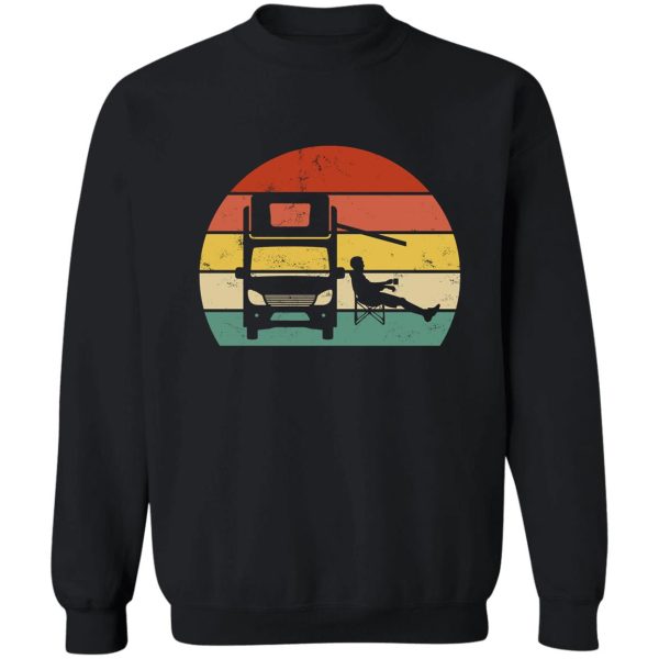 vintage retro sunset camper van rv sweatshirt