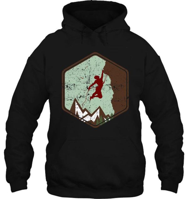 vintage rock climbing badge logo hoodie