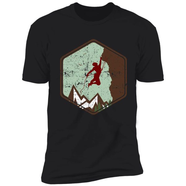 vintage rock climbing badge logo shirt