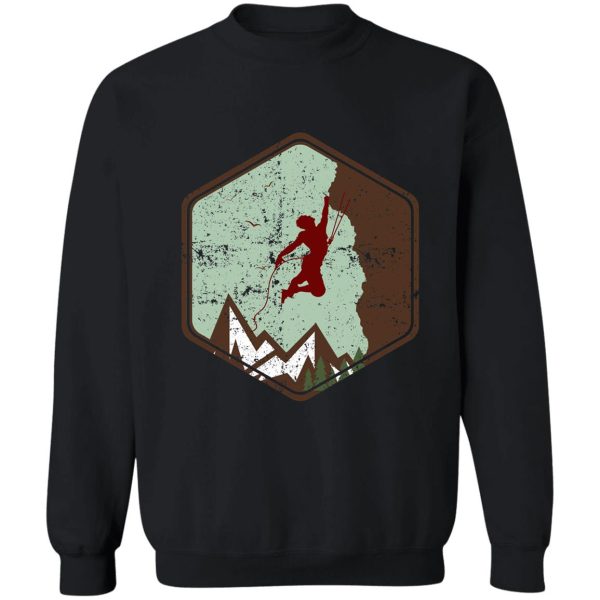 vintage rock climbing badge logo sweatshirt