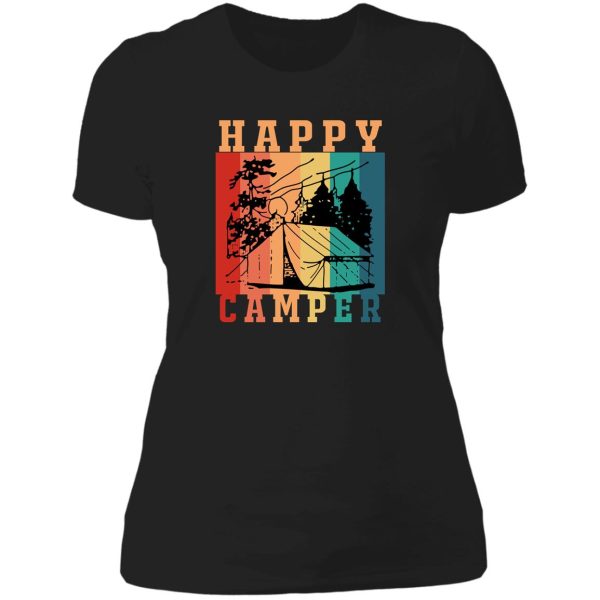 vintage style happy camper lady t-shirt