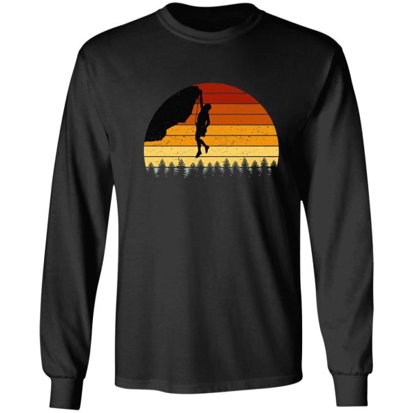 vintage sunset climbing gift for climbers and boulderers long sleeve