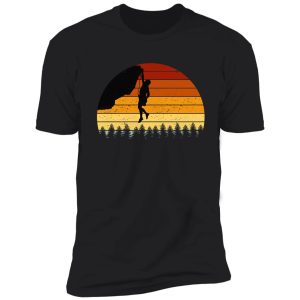 vintage sunset climbing gift for climbers and boulderers shirt