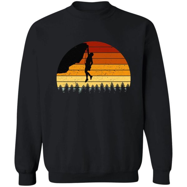 vintage sunset climbing gift for climbers and boulderers sweatshirt