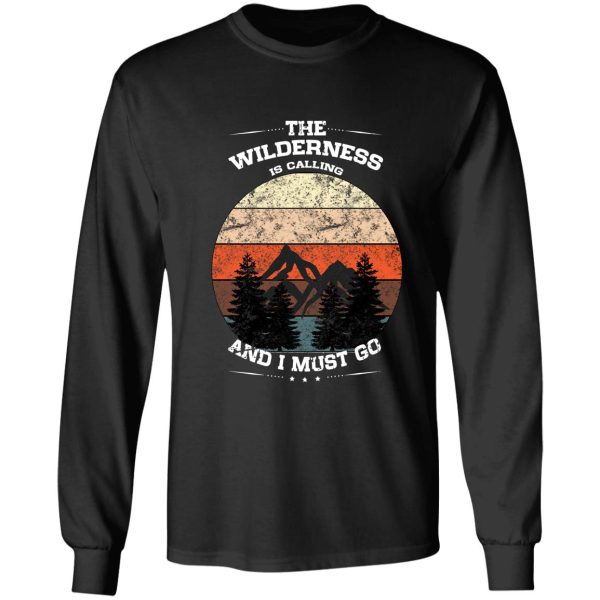 vintage sunset wilderness calling distressed mountains long sleeve