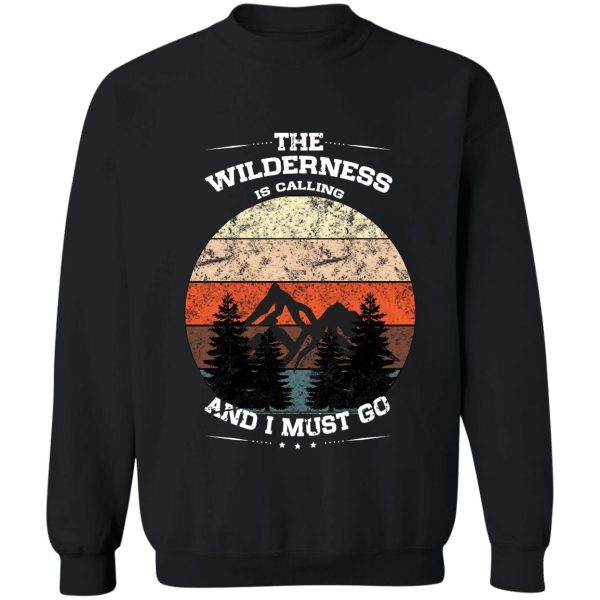 vintage sunset wilderness calling distressed mountains sweatshirt