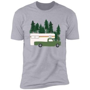 vintage truck camper rv motorhome green forest shirt