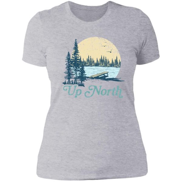 vintage up north lake lady t-shirt