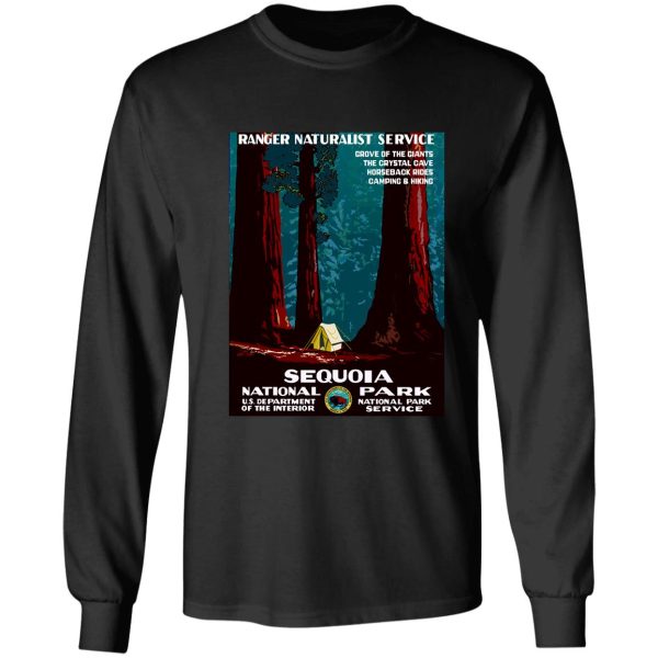 vintage wpa camping in sequoia national park long sleeve