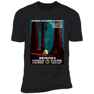 vintage wpa camping in sequoia national park shirt