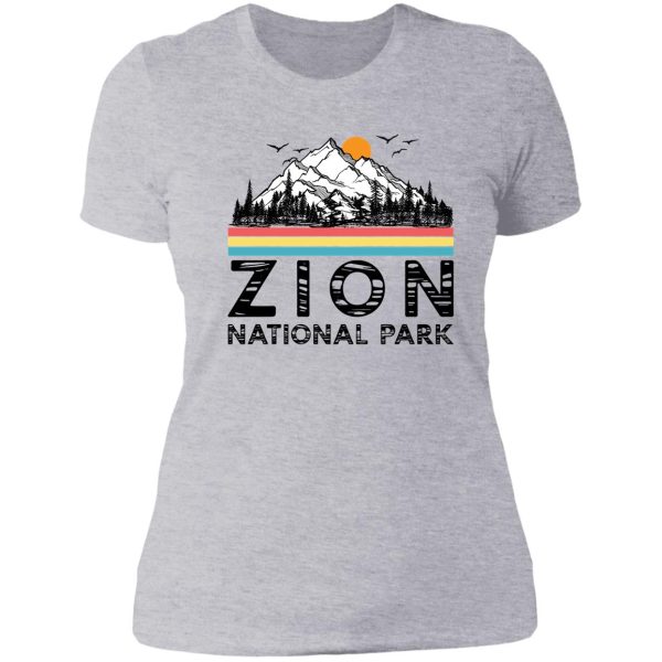 vintage zion national park retro utah mountain t-shirt lady t-shirt