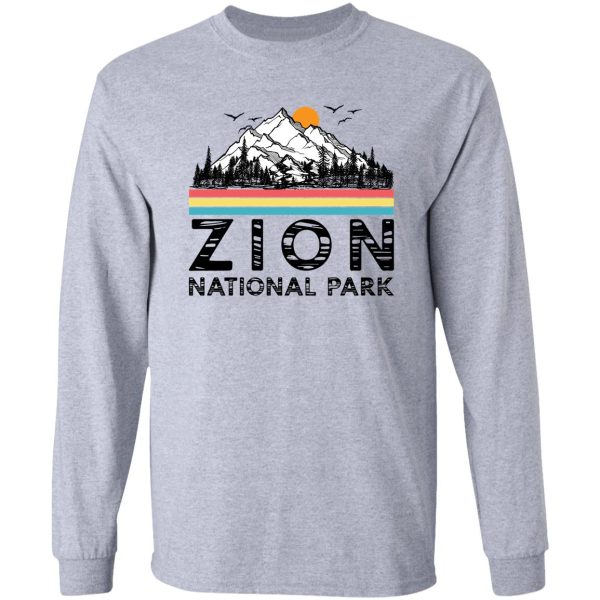 vintage zion national park retro utah mountain t-shirt long sleeve