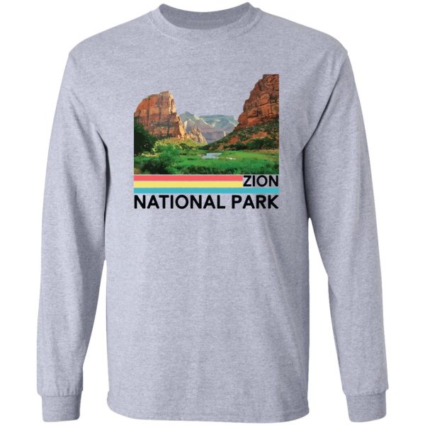 vintage zion national park retro utah mountain t-shirt long sleeve