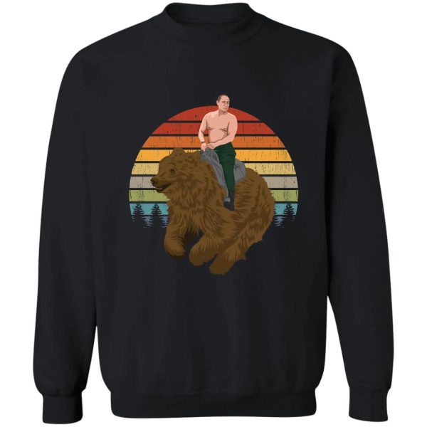 vladimir putin riding a russian bear in the forest sweatshirt