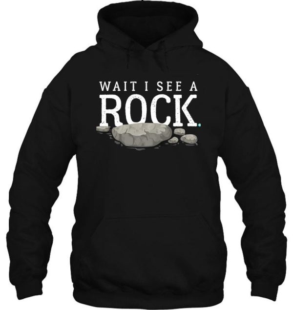 wait i see a rock funny mineral collector geolog hoodie