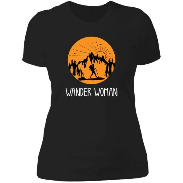 wander woman mountains funny saying ladies & women lady t-shirt