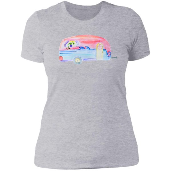 watercolor camper lady t-shirt