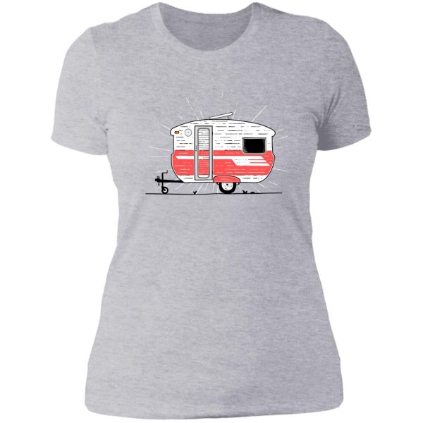 watermelon vintage caravan illustration lady t-shirt