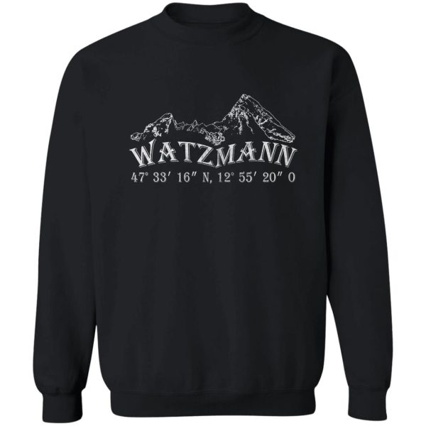 watzmann berg alpen gps coordinates hikers sweatshirt