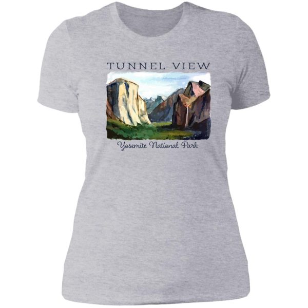 wawona tunnel view - yosemite national park el capitan half dome lady t-shirt