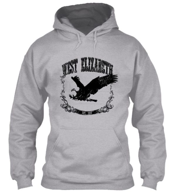 west elizabeth eagle print black hoodie