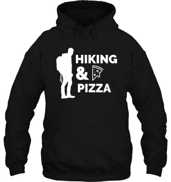 white hiking and pizza hoodie