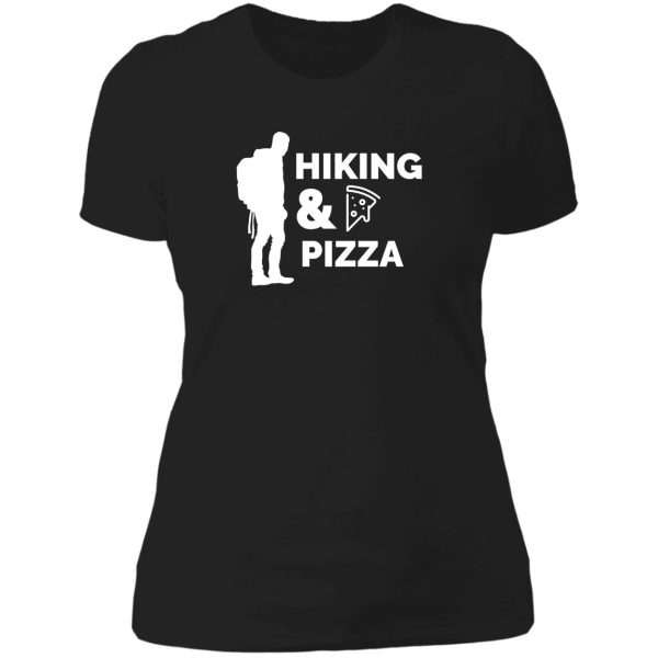 white hiking and pizza lady t-shirt