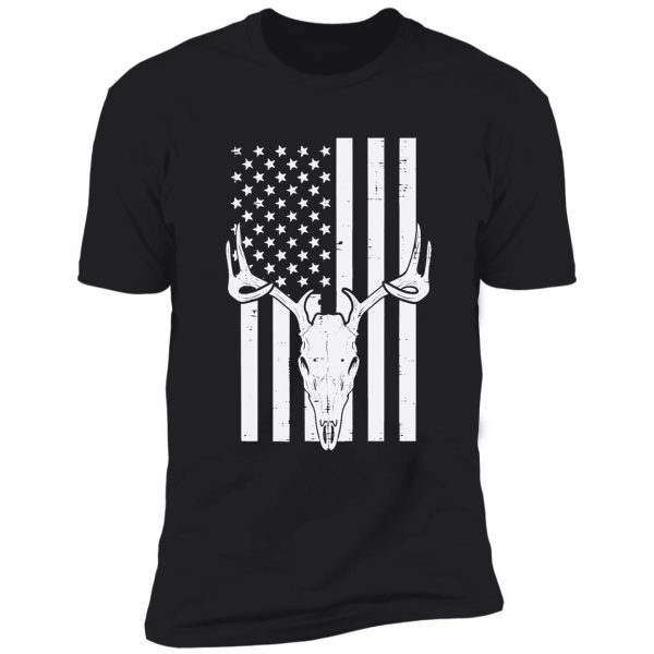 white us flag deer skull vintage hunting patriotic hunt dad shirt