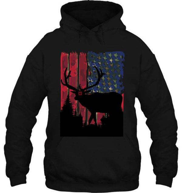 whitetail buck deer hunting american camouflage usa flag matching gift hoodie