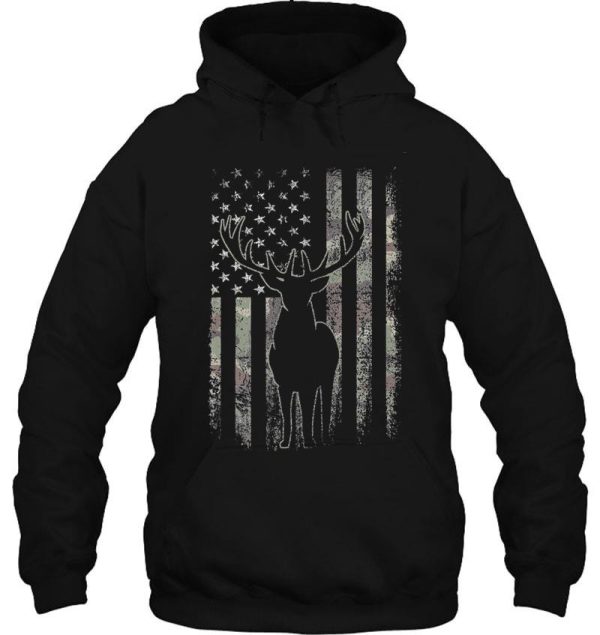 whitetail buck deer hunting american camouflage usa flag matching gift hoodie