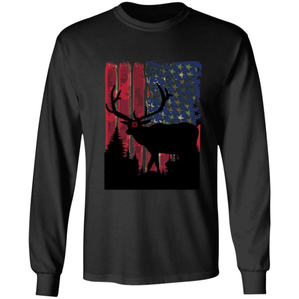 whitetail buck deer hunting american camouflage usa flag matching gift long sleeve