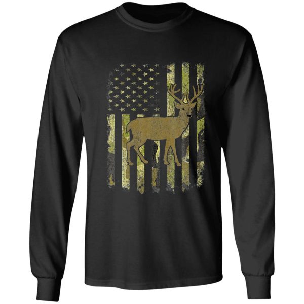 whitetail buck deer hunting american camouflage usa flag matching gift long sleeve