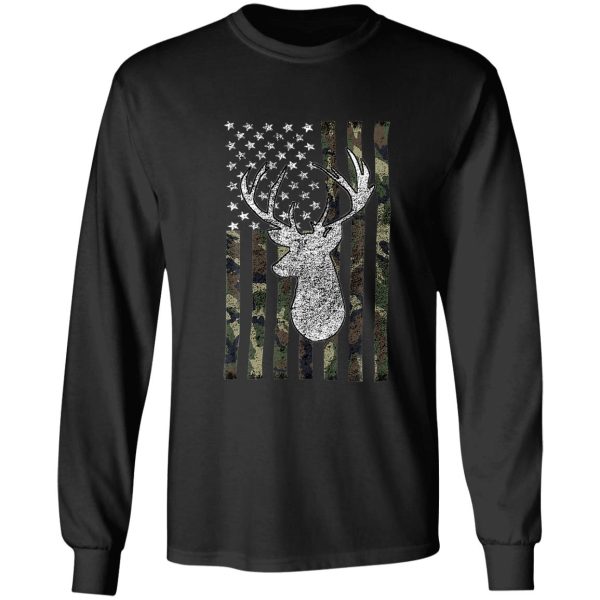 whitetail buck deer hunting american camouflage usa flag matching gift long sleeve