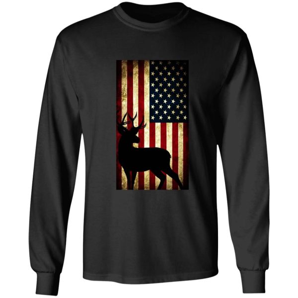 whitetail buck deer hunting american camouflage usa flag matching gift long sleeve