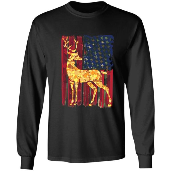 whitetail buck deer hunting american camouflage usa flag matching gift long sleeve